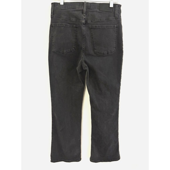 Madewell Womens Denim Jeans Cali Demi-Boot Sz 29 Black Button Up - Picture 2 of 6